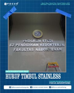 HURUF TIMBUL STAINLESS FAKULTAS KEDOKTERAN UNAIR